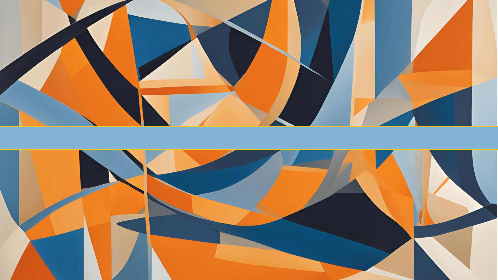 Abstract geometric image - blue, orange and yellow shapes. 