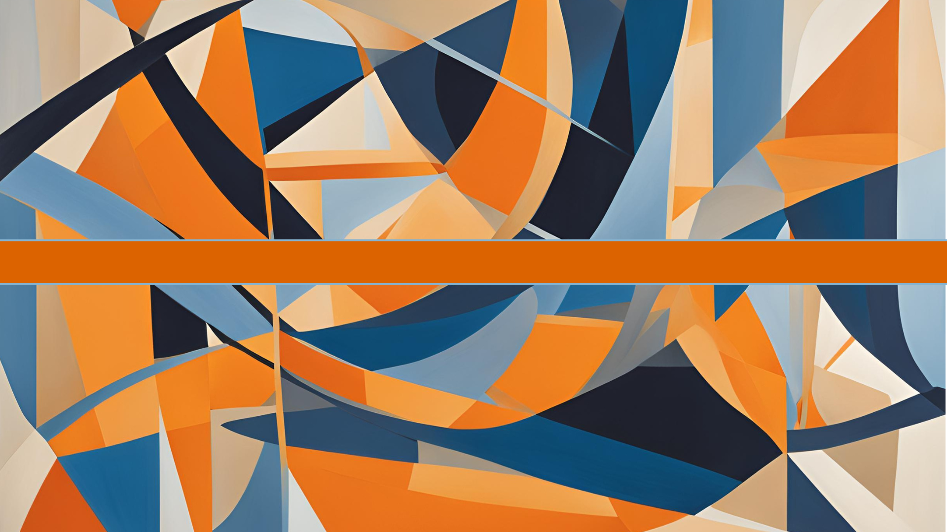 Abstract geometric image - blue, orange and yellow shapes. 