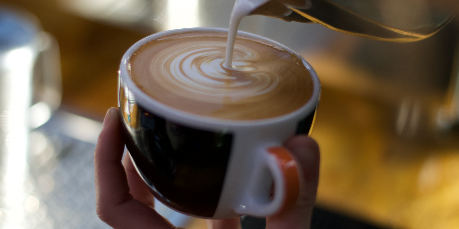 close up of a perfectly made flat white